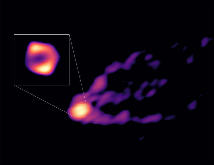 天文学家首次拍摄到黑洞与喷流“全景照”