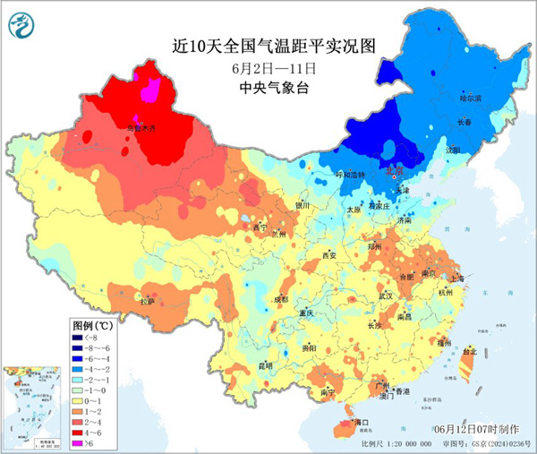 △东北、华北等地最近10天气温明显偏低。