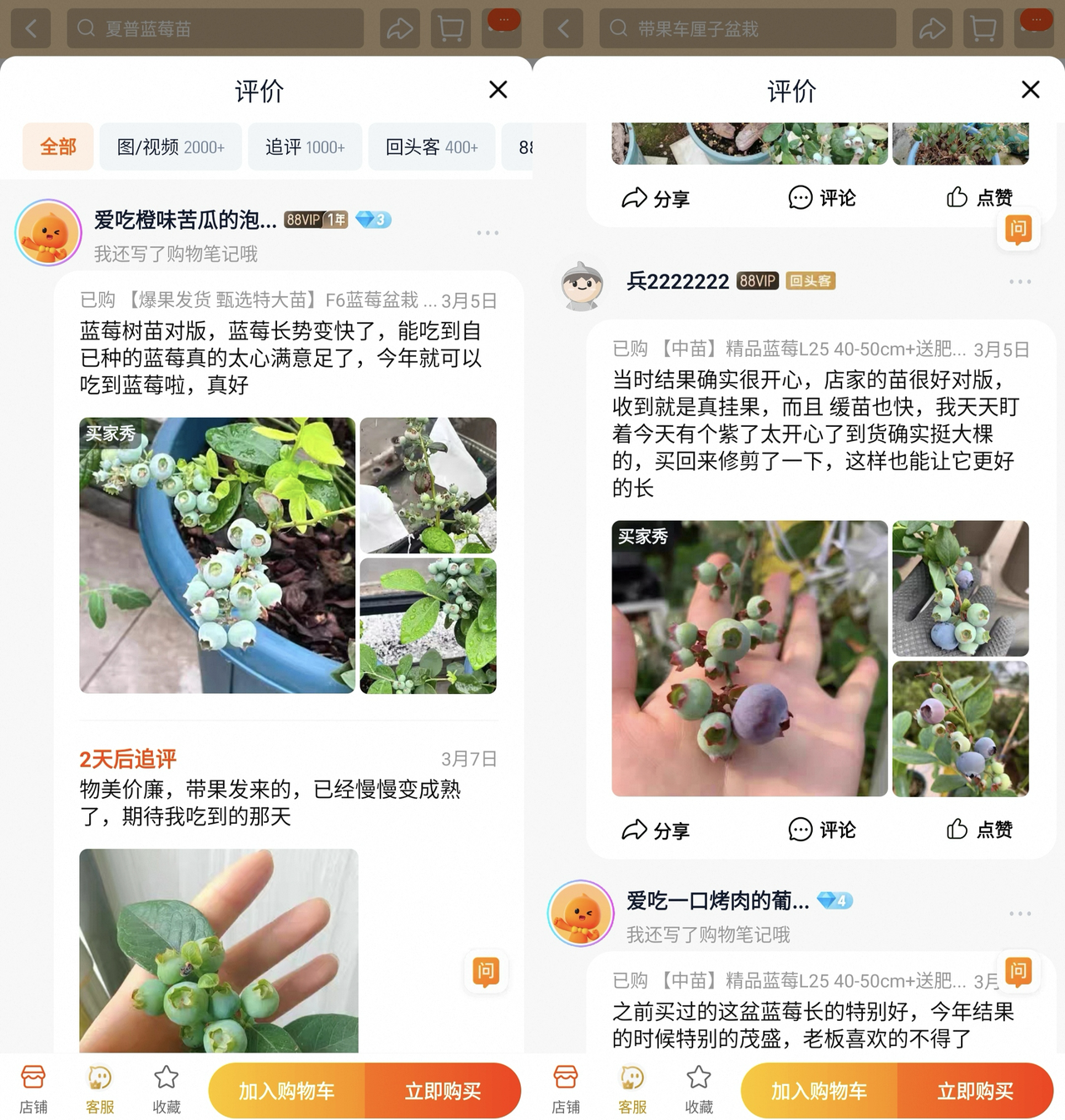 在淘宝买家秀,不少消费者分享自己丰收的喜悦