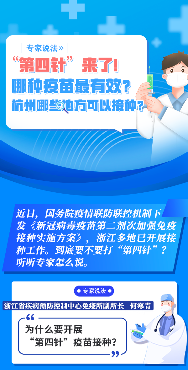 专家说法｜“第四针”来了！哪种疫苗最有效？杭州哪些地方可以接种？