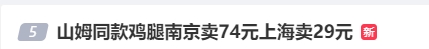 山姆被曝同款琵琶鸡腿上海卖29元南京却要74元？杭州目前查无此“腿”……网友：难道腿不一样？