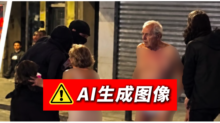 有虚假图片谎称一对80多岁夫妇在骚乱中“遭洗劫、衣物被扒”,被极右翼账号放大传播。