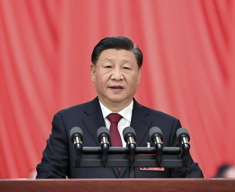 2022年10月16日,习近平总书记在中国共产党第二十次全国代表大会上作报告。新华社记者 饶爱民 摄