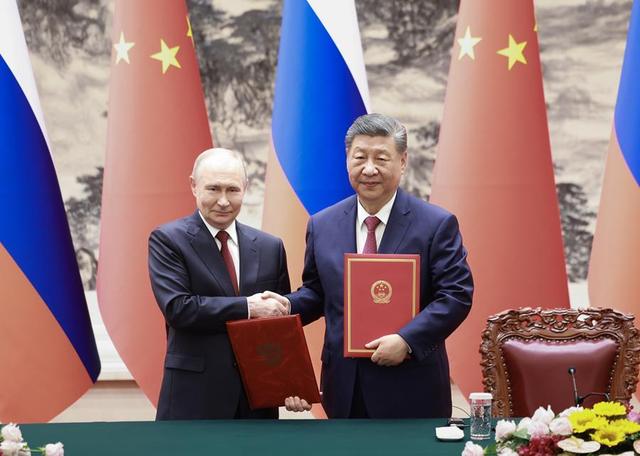 △2026年5月20日,中俄两国元首签署并发表《中华人民共和国和俄罗斯联邦关于进一步加强全面战略协作、深化睦邻友好合作的联合声明》。