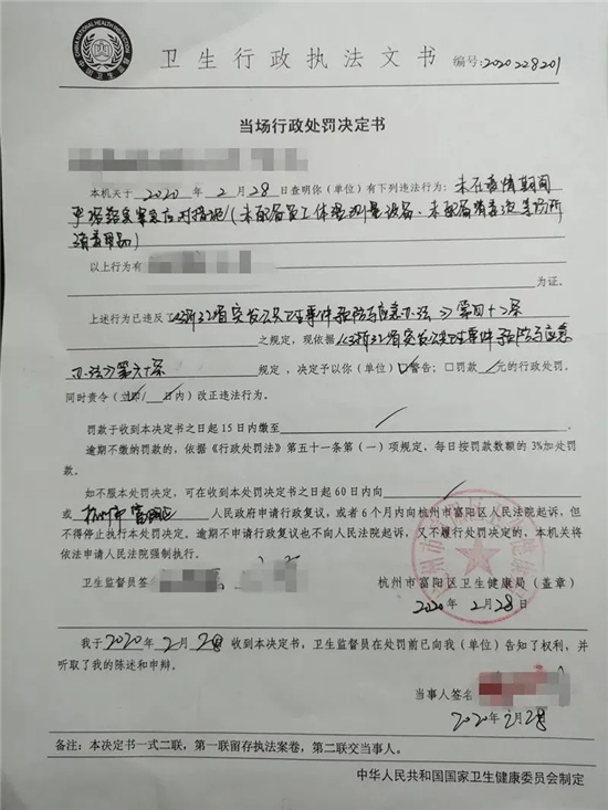 處罰書