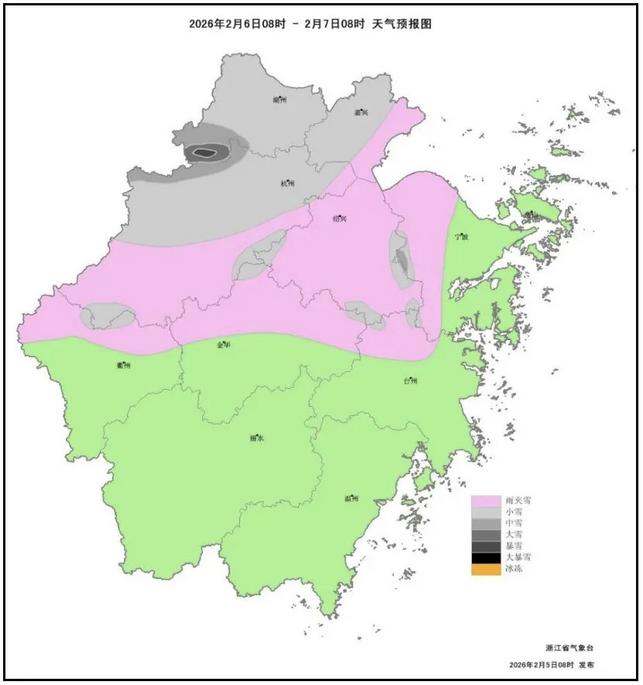 降雪预报。图源:浙江天气