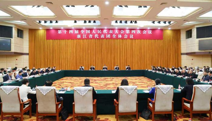 3月11日,浙江代表团审议最高人民法院工作报告、最高人民检察院工作报告。潮新闻记者 李震宇 摄