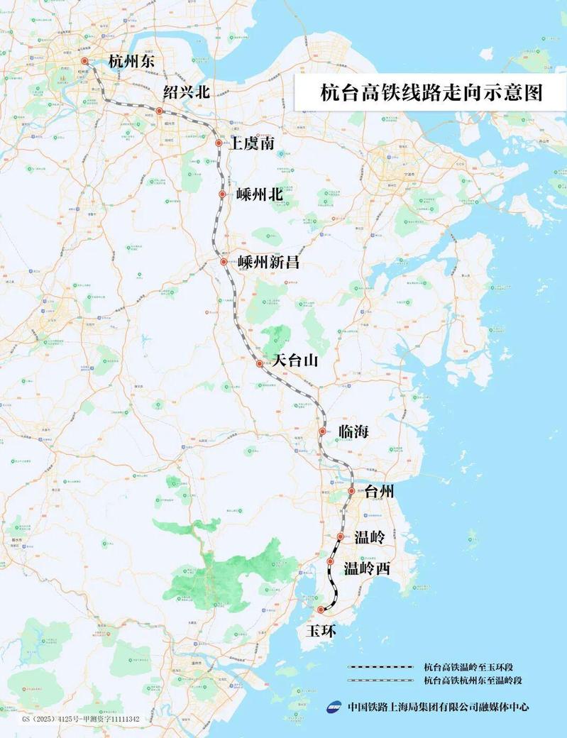杭台高铁线路走向示意图